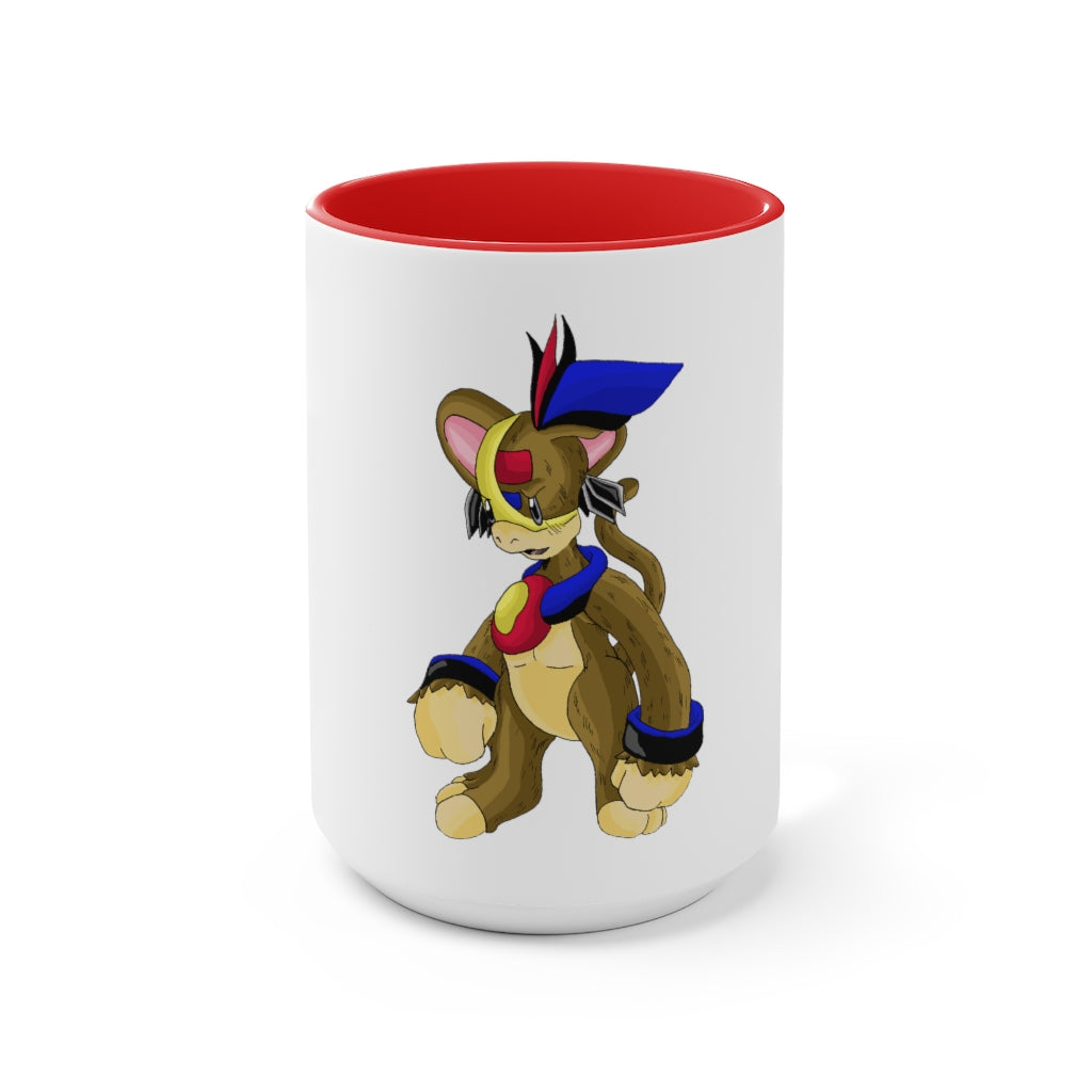 Moongenki Accent Mug showcasing a two-tone design with a white exterior and a colored interior, available in red, pink, and black options.