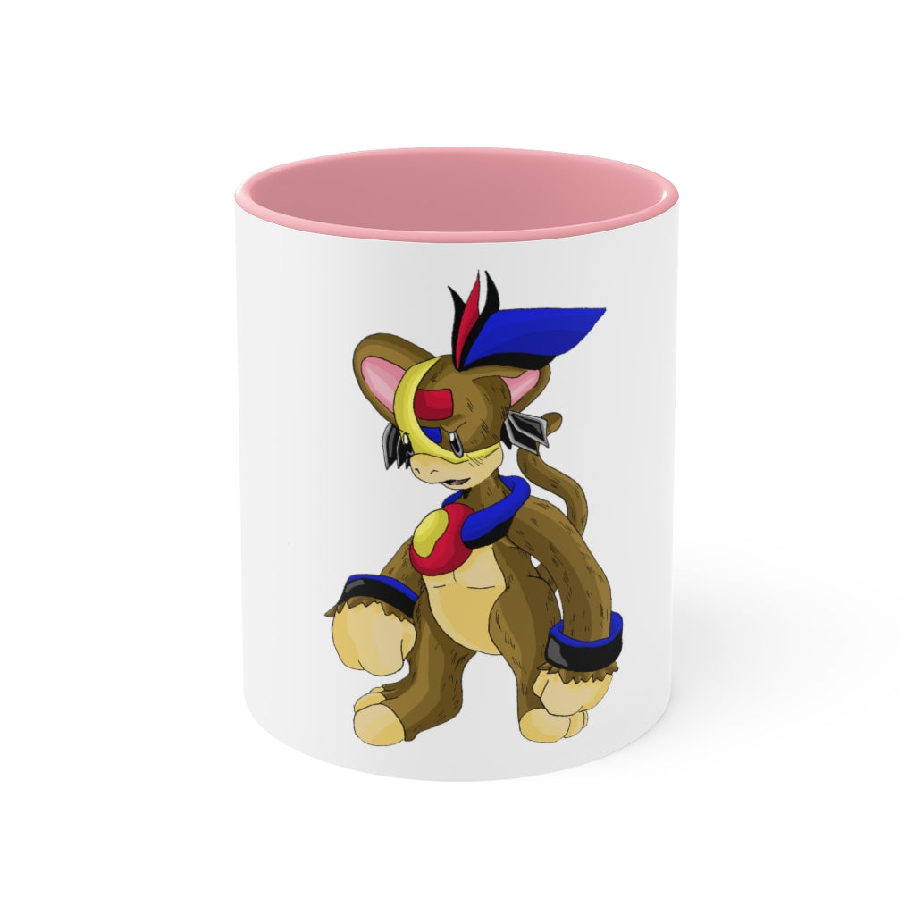 Moongenki Accent Mug showcasing a two-tone design with a white exterior and a colored interior, available in red, pink, and black options.