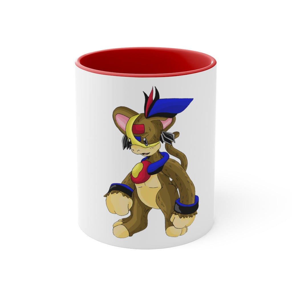 Moongenki Accent Mug showcasing a two-tone design with a white exterior and a colored interior, available in red, pink, and black options.