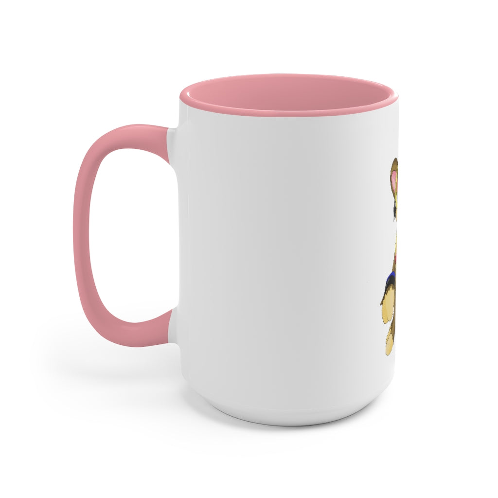 Moongenki Accent Mug showcasing a two-tone design with a white exterior and a colored interior, available in red, pink, and black options.