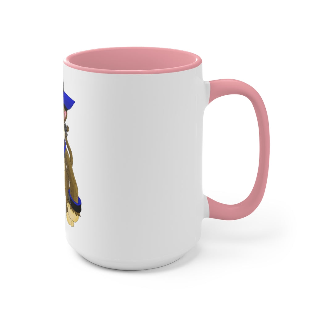 Moongenki Accent Mug showcasing a two-tone design with a white exterior and a colored interior, available in red, pink, and black options.