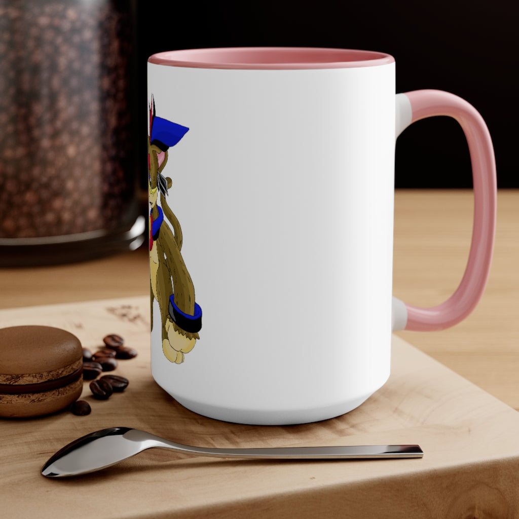 Moongenki Accent Mug showcasing a two-tone design with a white exterior and a colored interior, available in red, pink, and black options.