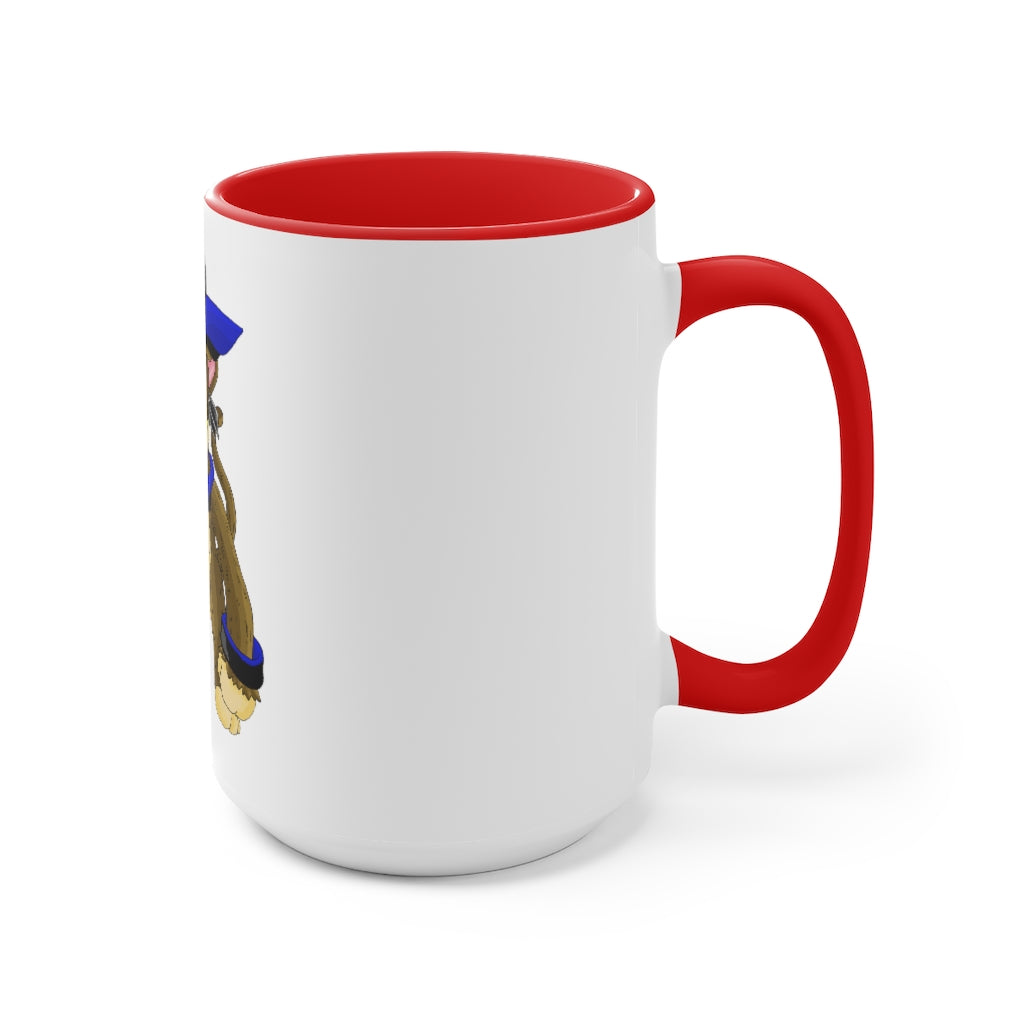 Moongenki Accent Mug showcasing a two-tone design with a white exterior and a colored interior, available in red, pink, and black options.