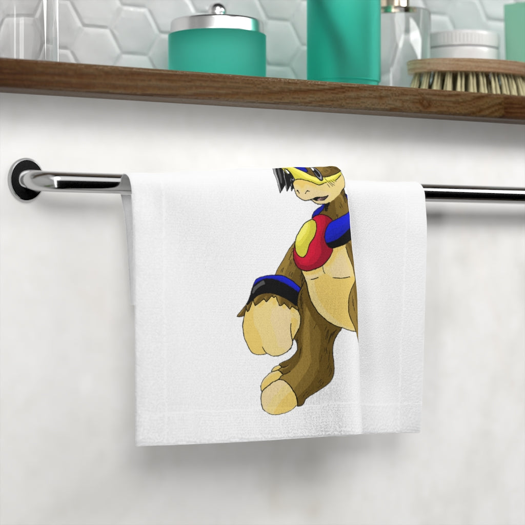 Moongenki Face Towel featuring a customizable polyester front and soft cotton back, ideal for personal designs.