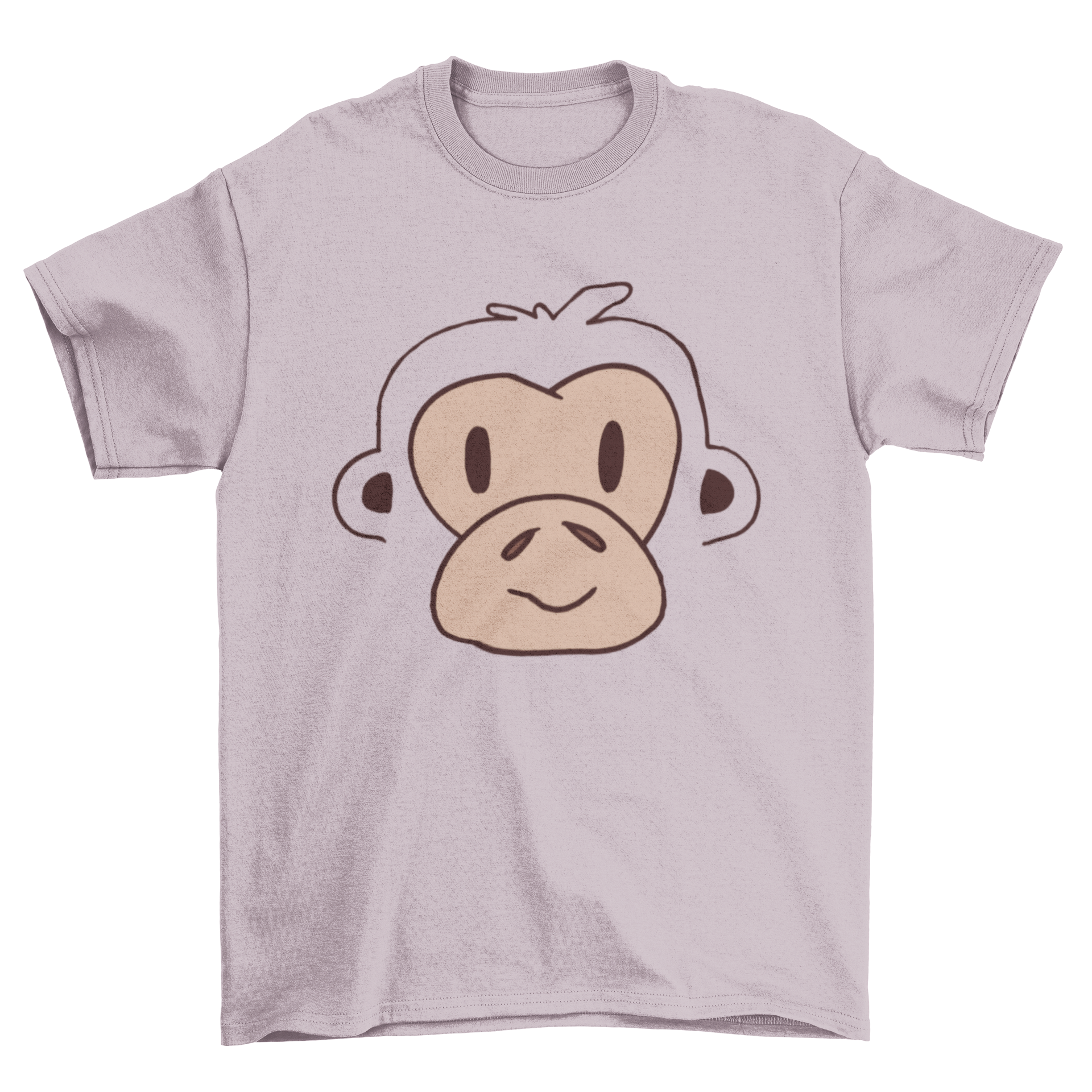 A vibrant t-shirt design featuring a cute monkey face, perfect for various merchandise.