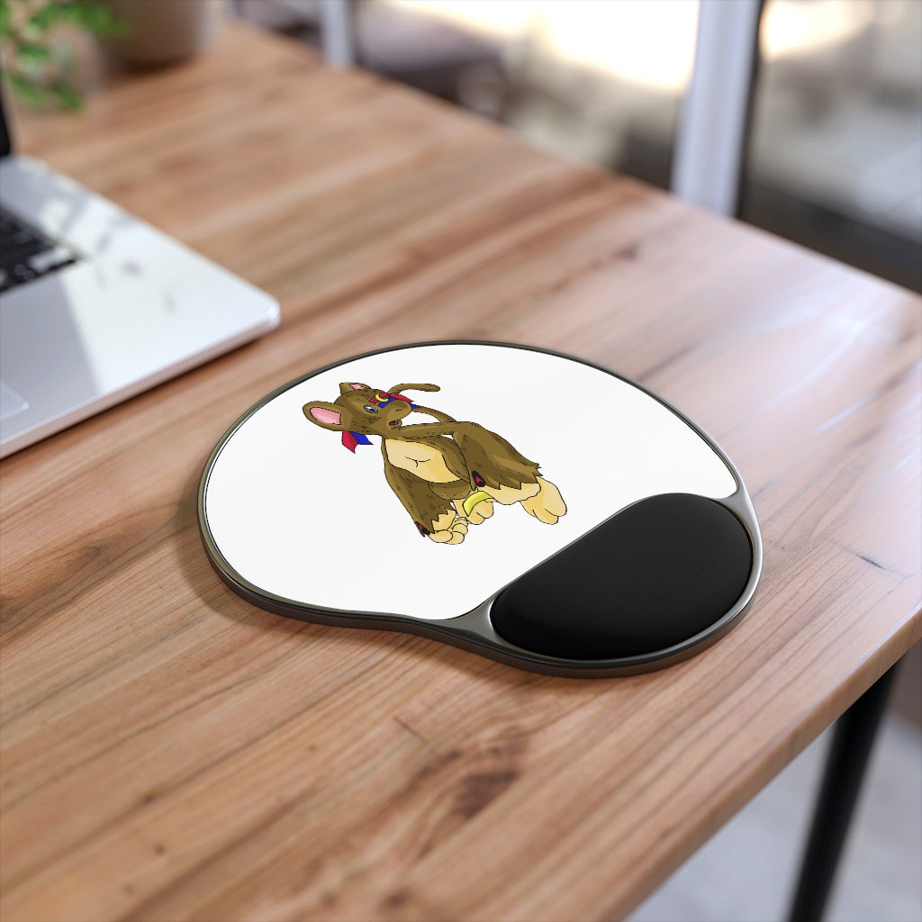 Moonki Mouse Pad with ergonomic Memory Foam wrist rest and custom-printed neoprene insert, featuring a foot-shaped design.