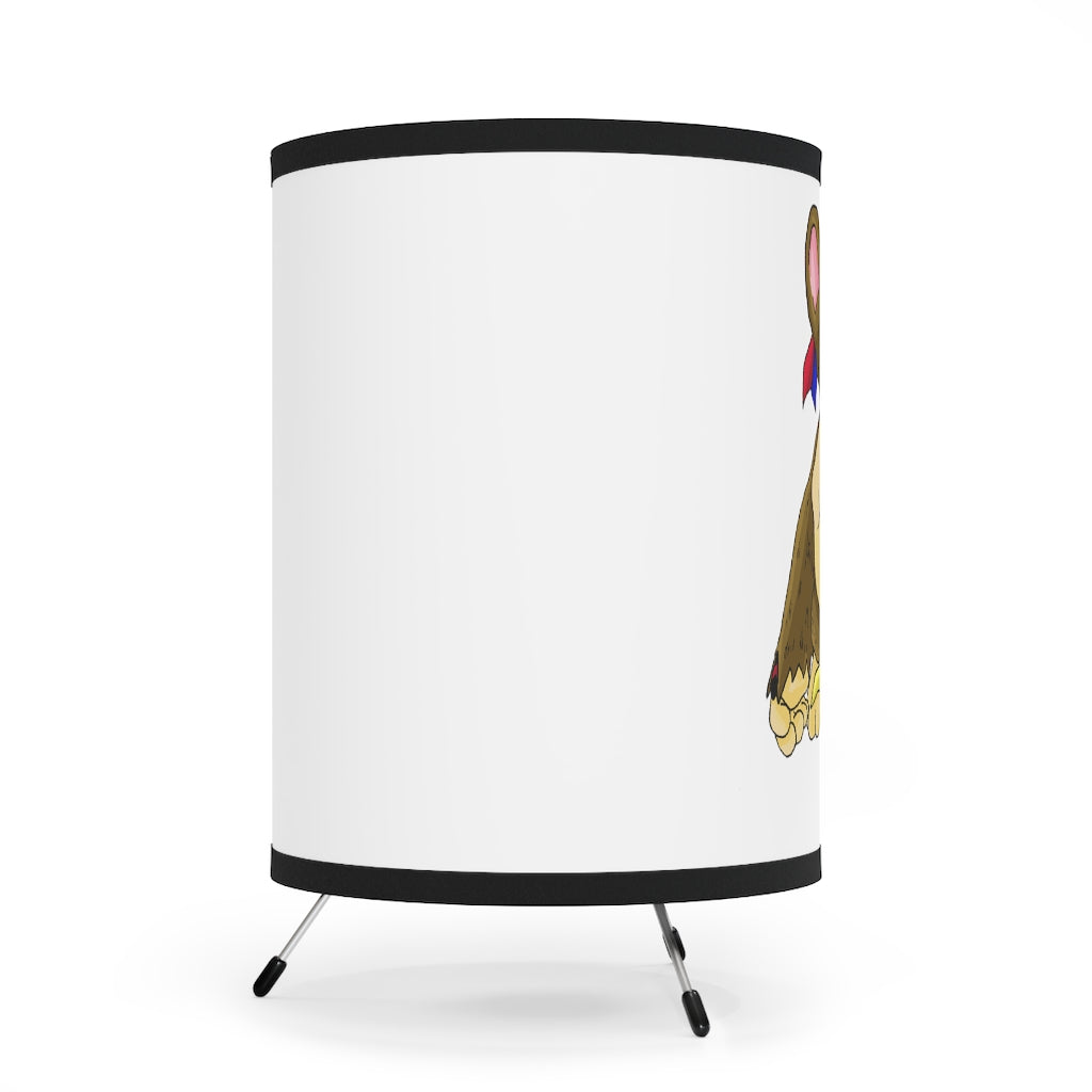 Moonki Tripod Lamp featuring a galvanized steel base and a custom high-resolution printed shade, ideal for home decor.