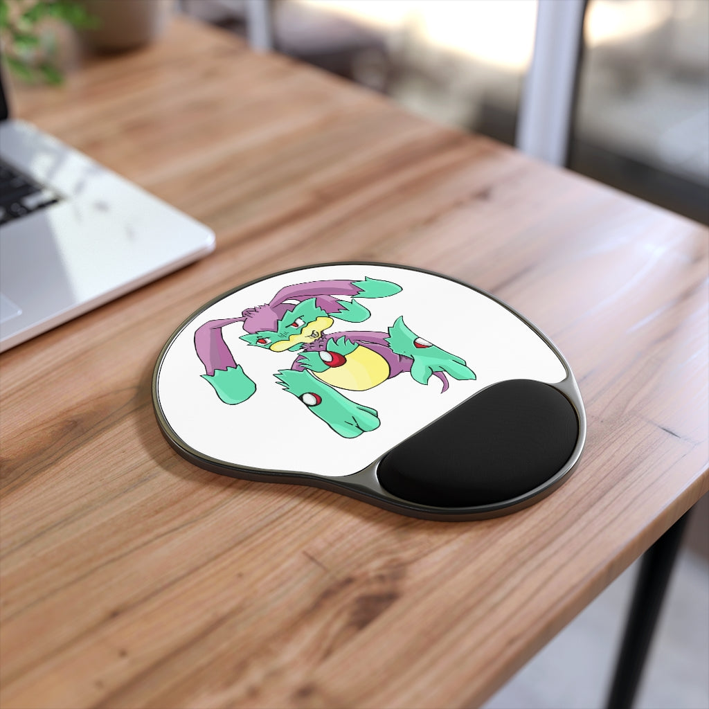 Morphesis Mouse Pad with ergonomic Memory Foam wrist rest and customizable neoprene insert, featuring a sleek foot-shaped design.