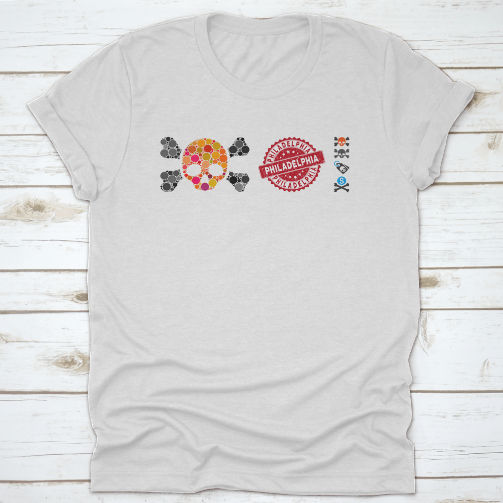 Mosaic Skull and Bones Icon Rubber Stamp Seal featuring intricate design, perfect for creative projects and collectors.