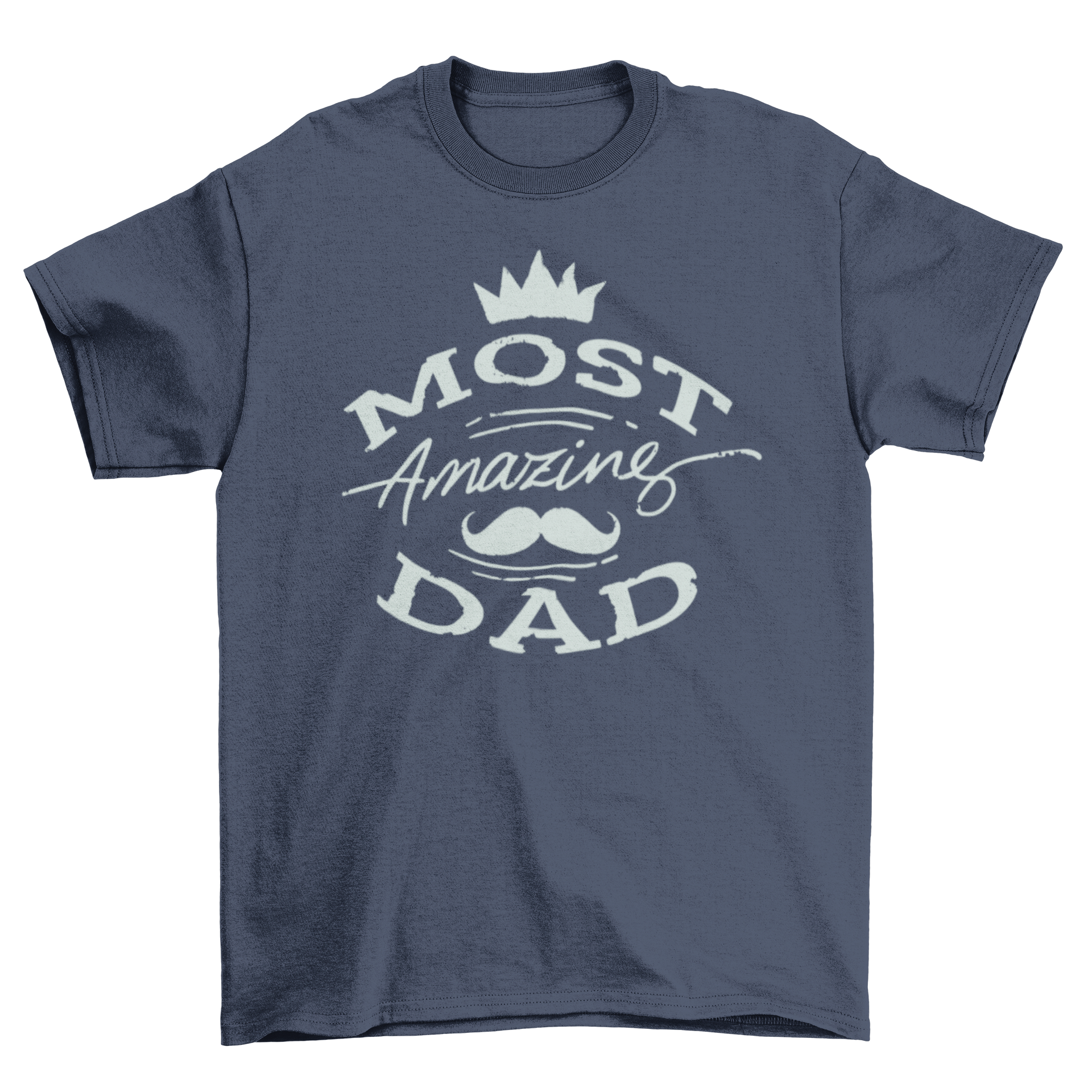 A stylish t-shirt featuring the quote 'Most Amazing Dad' in bold letters, perfect for Father's Day.