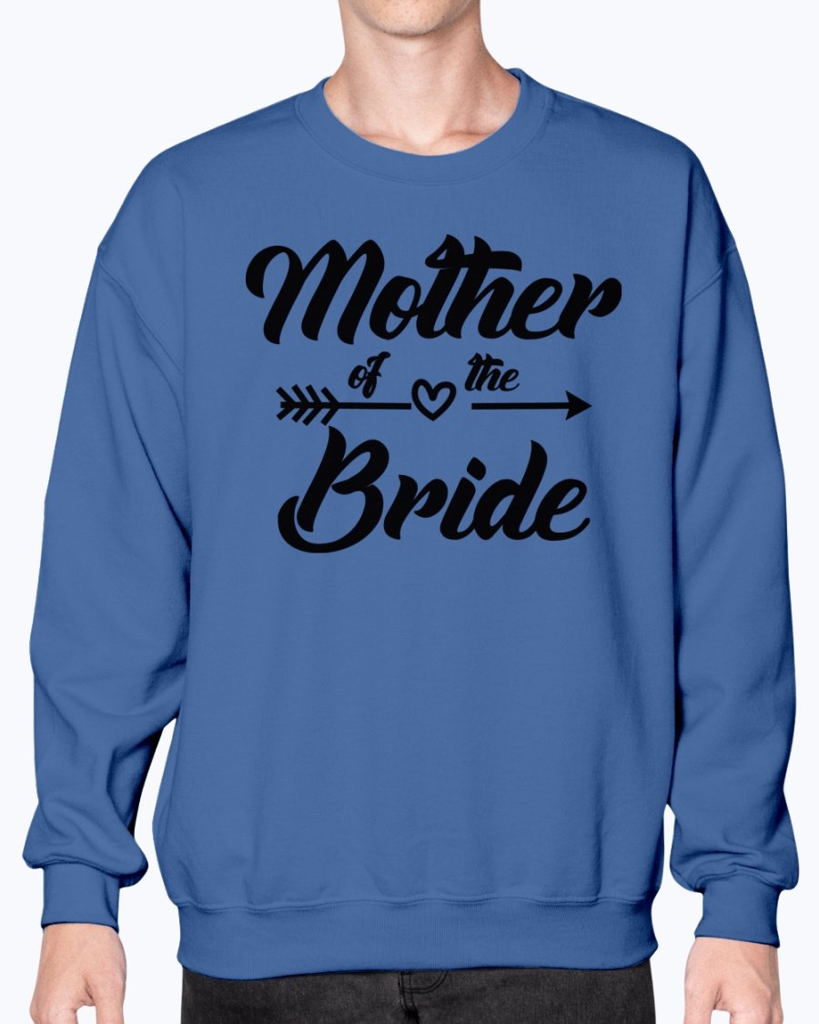 A stylish crew sweatshirt for the Mother of the Bride, featuring soft fleece knit and a comfortable fit, perfect for wedding celebrations.