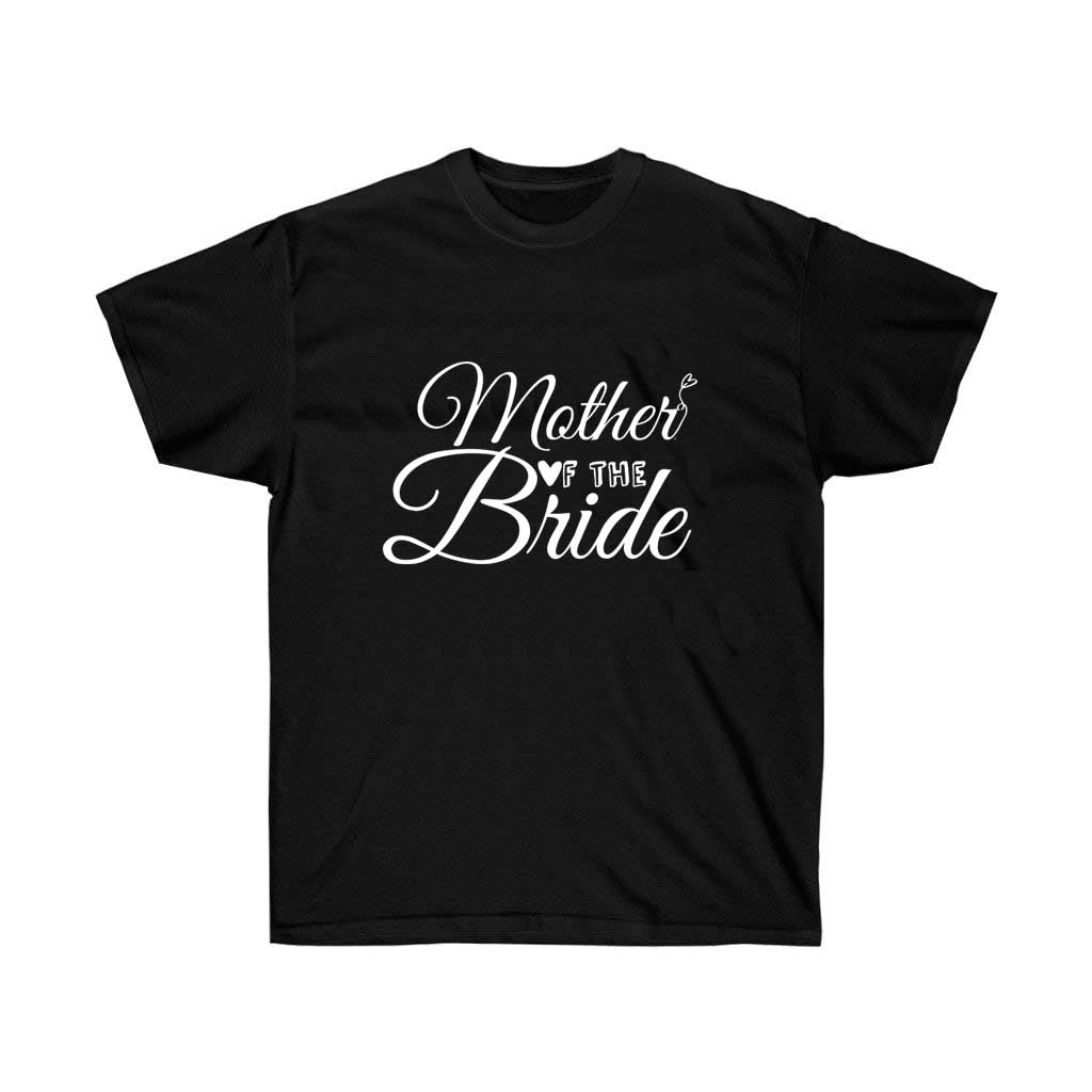 A stylish Mother of the Bride T-Shirt made from 100% soft cotton, featuring a unisex design suitable for all body types.