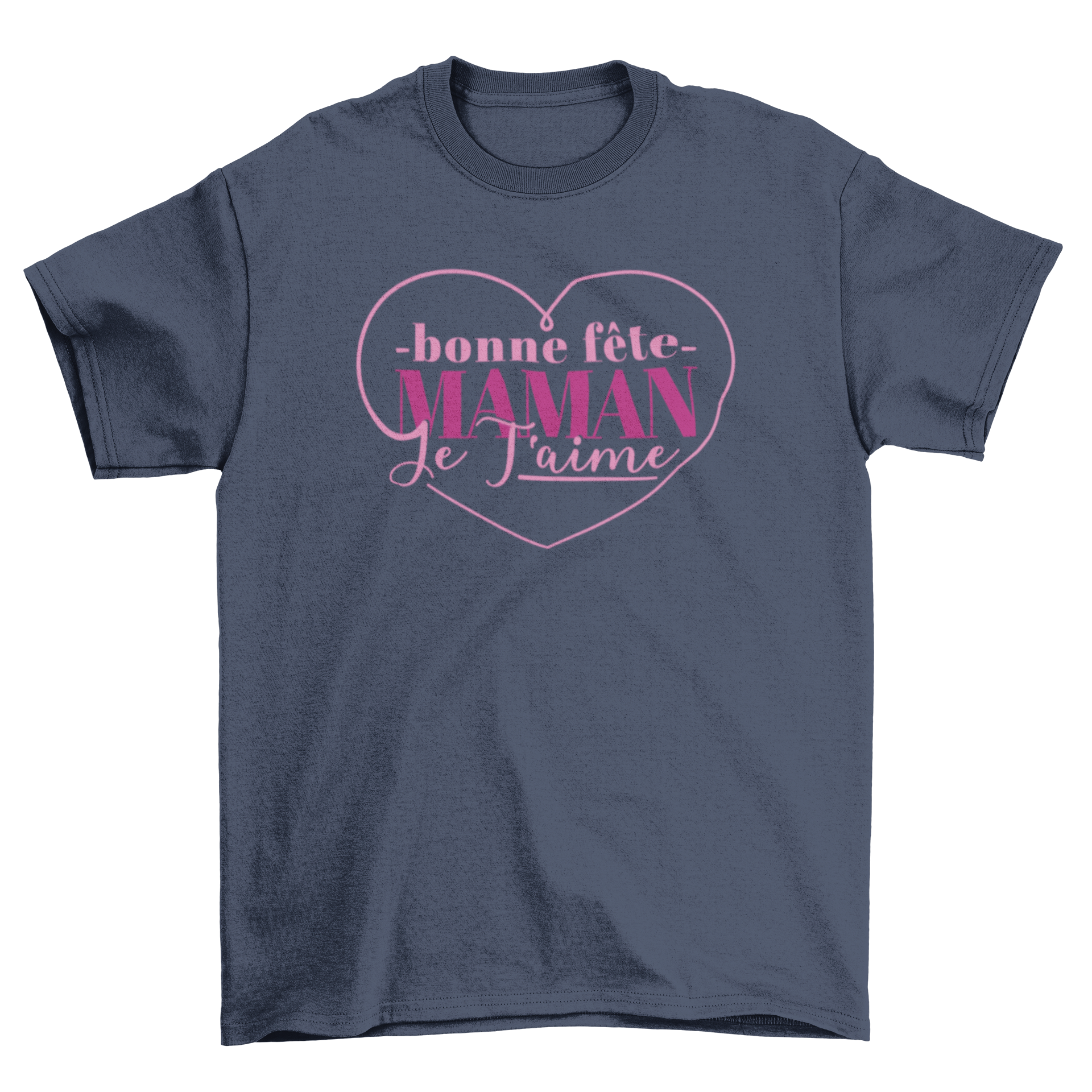Mothers Day French Heart T-Shirt featuring a heart design and French quote for mom.
