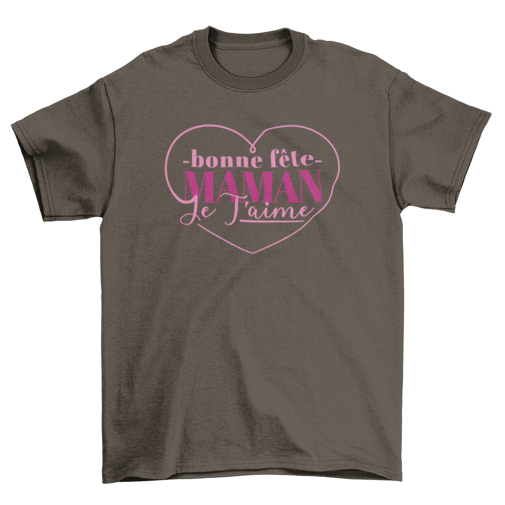 Mothers Day French Heart T-Shirt featuring a heart design and French quote for mom.