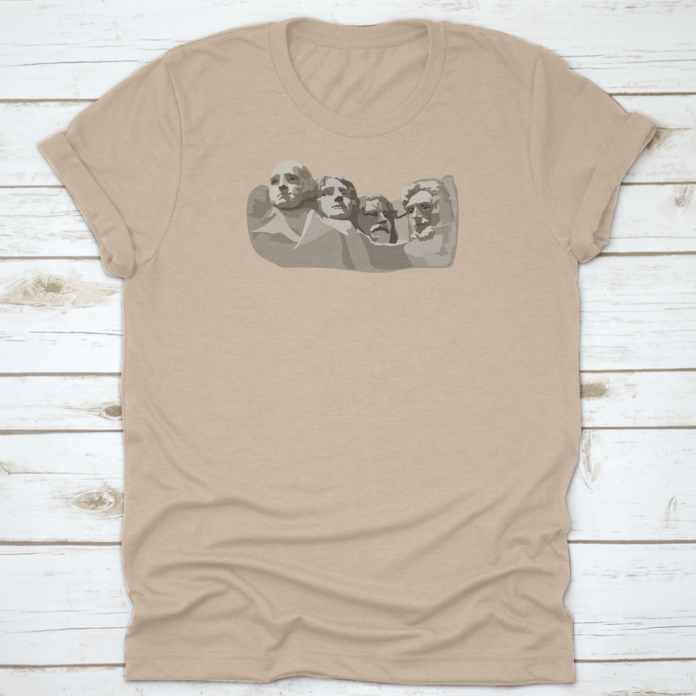Mount Rushmore Shrine of Democracy Shirt featuring iconic American landmark design, made from soft cotton fabric.