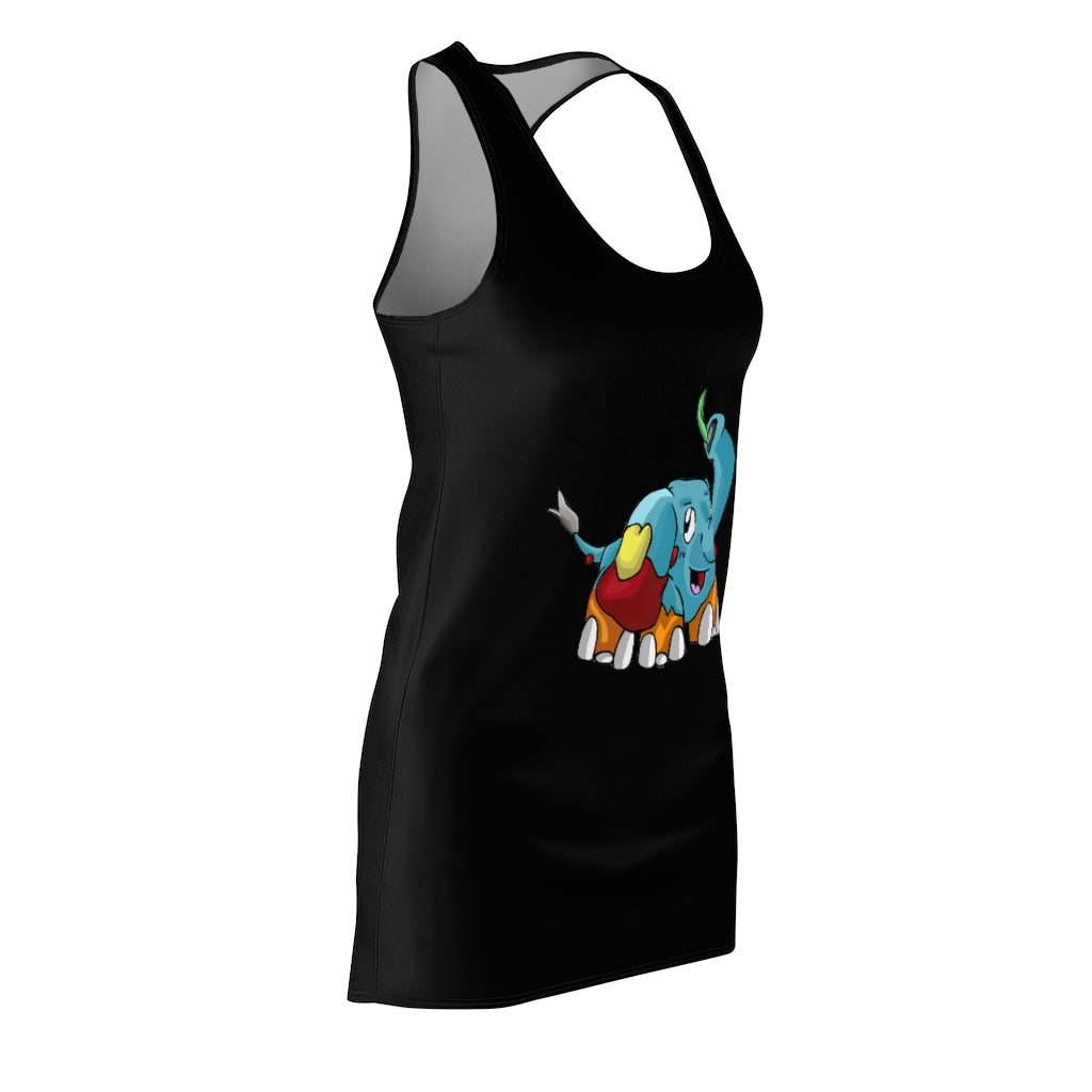 Mudphant Women's Cut & Sew Racerback Dress featuring a stylish design and comfortable fit, perfect for casual outings and active wear.