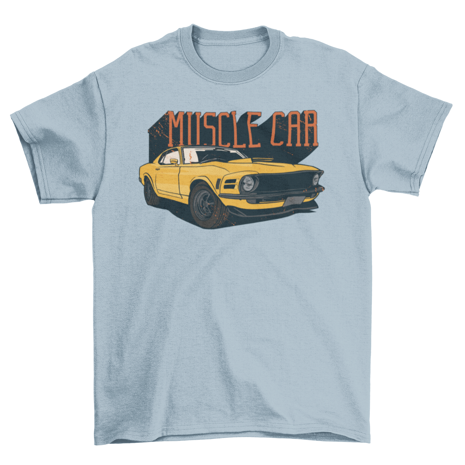 Muscle car t-shirt featuring a stylish sports car illustration and the quote 'Muscle Car'.