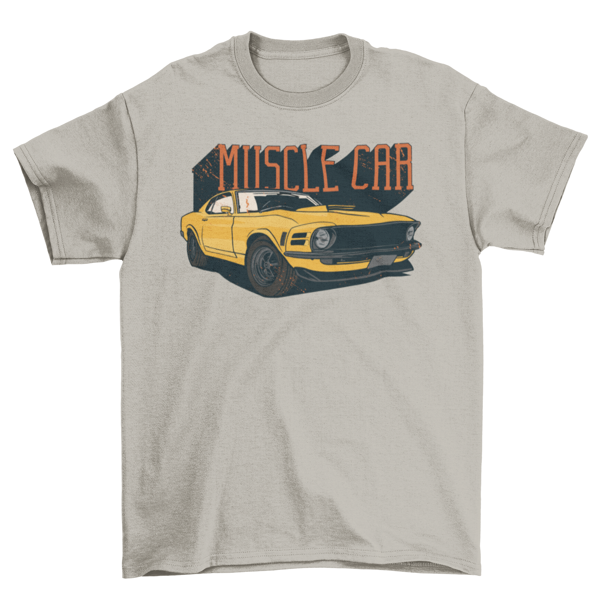 Muscle car t-shirt featuring a stylish sports car illustration and the quote 'Muscle Car'.