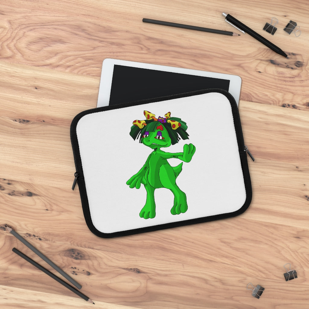 Mushamep Laptop Sleeve featuring a customizable front and black polyester back, designed for protection and style.