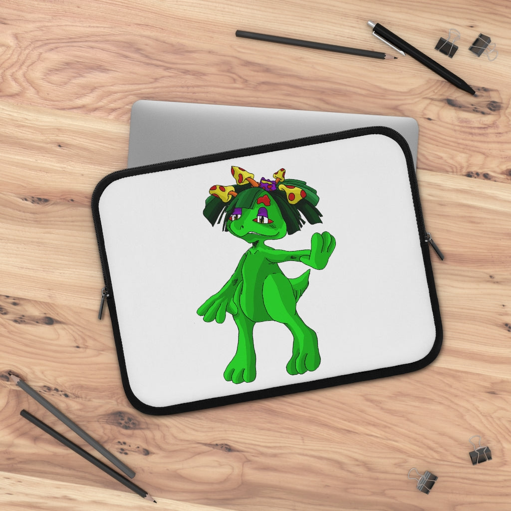 Mushamep Laptop Sleeve featuring a customizable front and black polyester back, designed for protection and style.