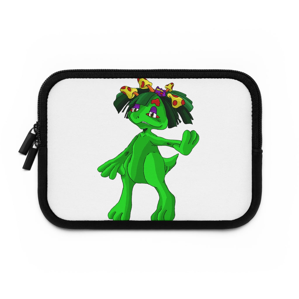 Mushamep Laptop Sleeve featuring a customizable front and black polyester back, designed for protection and style.