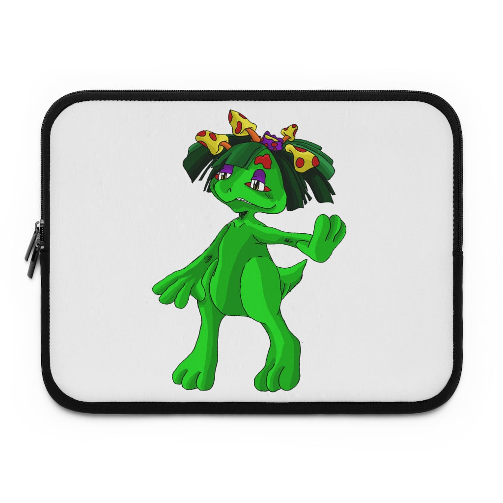 Mushamep Laptop Sleeve featuring a customizable front and black polyester back, designed for protection and style.