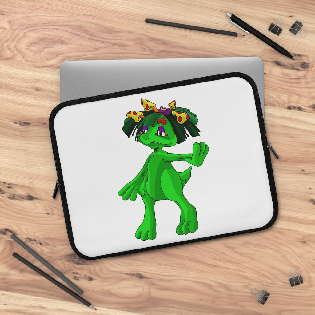 Mushamep Laptop Sleeve featuring a customizable front and black polyester back, designed for protection and style.