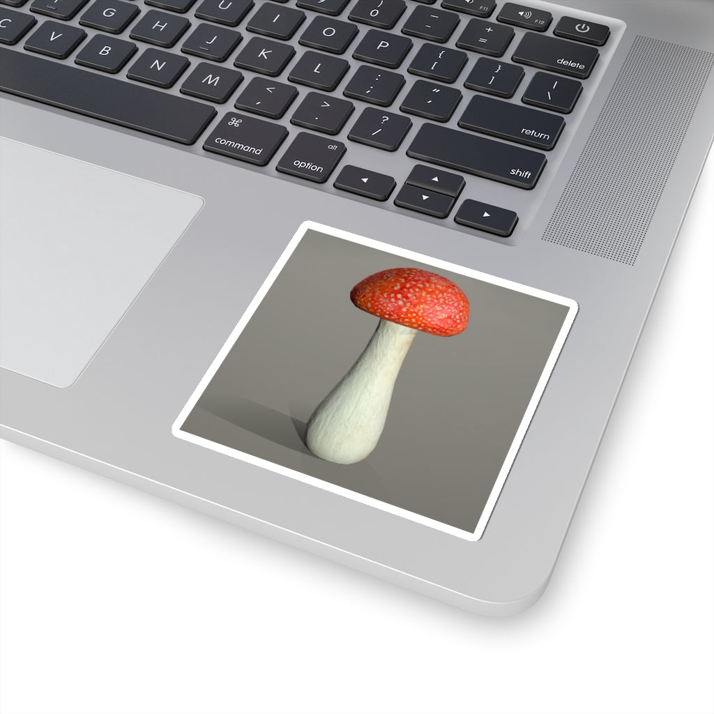 A collection of Mushroom Kiss-Cut Stickers in various shapes and sizes, showcasing vibrant colors and intricate designs.