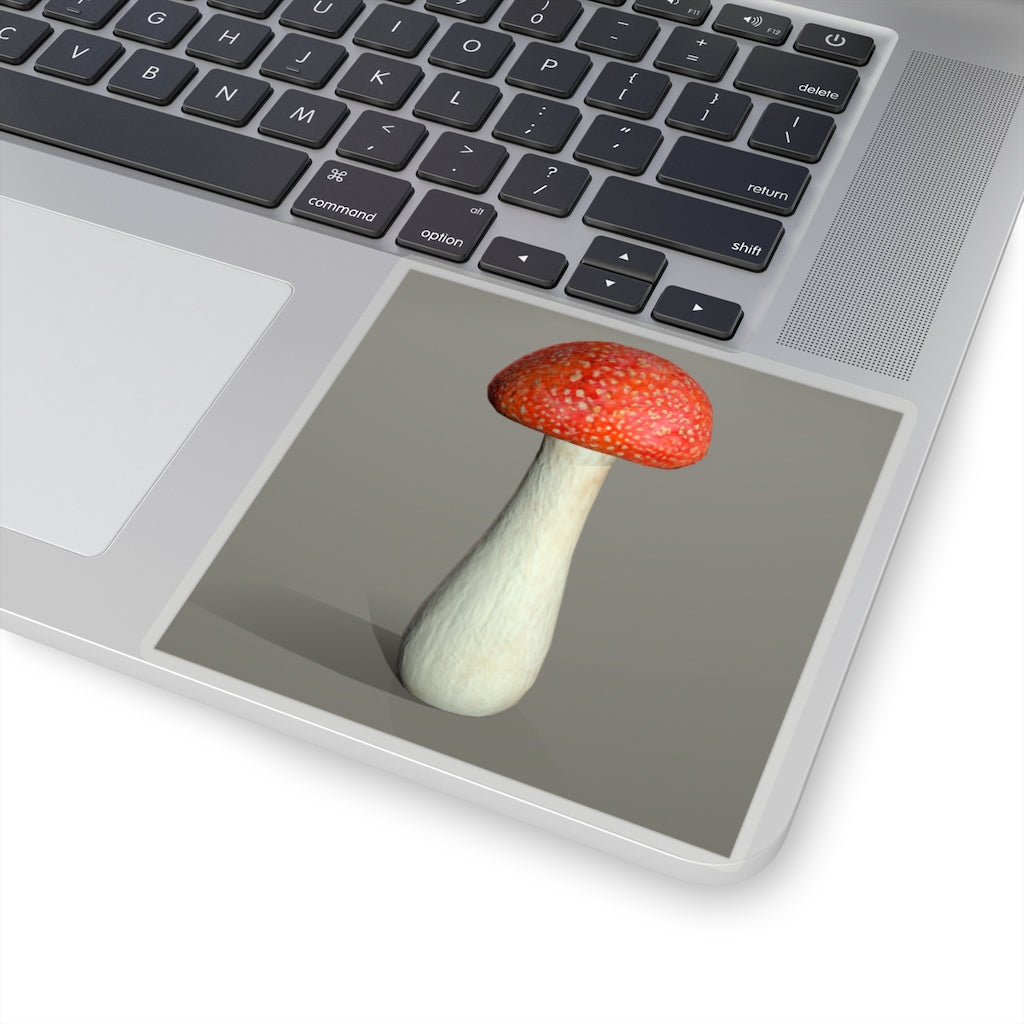 A collection of Mushroom Kiss-Cut Stickers in various shapes and sizes, showcasing vibrant colors and intricate designs.