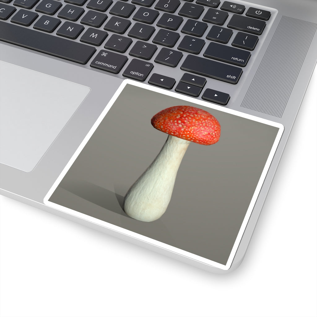 A collection of Mushroom Kiss-Cut Stickers in various shapes and sizes, showcasing vibrant colors and intricate designs.