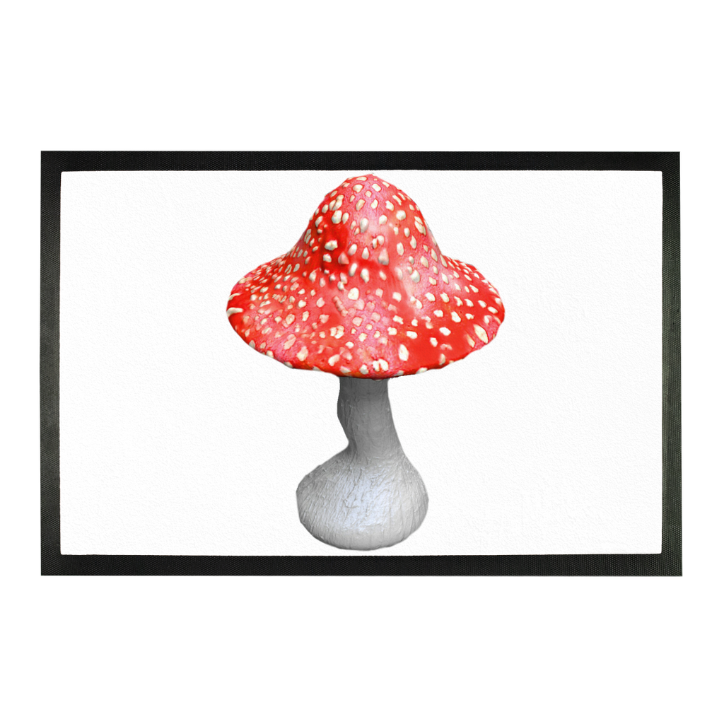 Mushroom Sublimation Doormat featuring a vibrant mushroom design on a durable rubber base, perfect for home entryways.