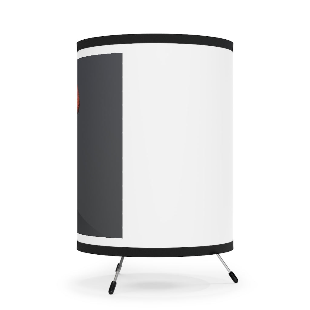 Mushroom Tripod Lamp with a high-resolution printed shade, featuring a galvanized steel tripod base and type A plug for US and CA sockets.