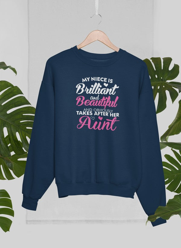 Cozy sweatshirt featuring a vibrant design celebrating brilliance and beauty, perfect for young girls.