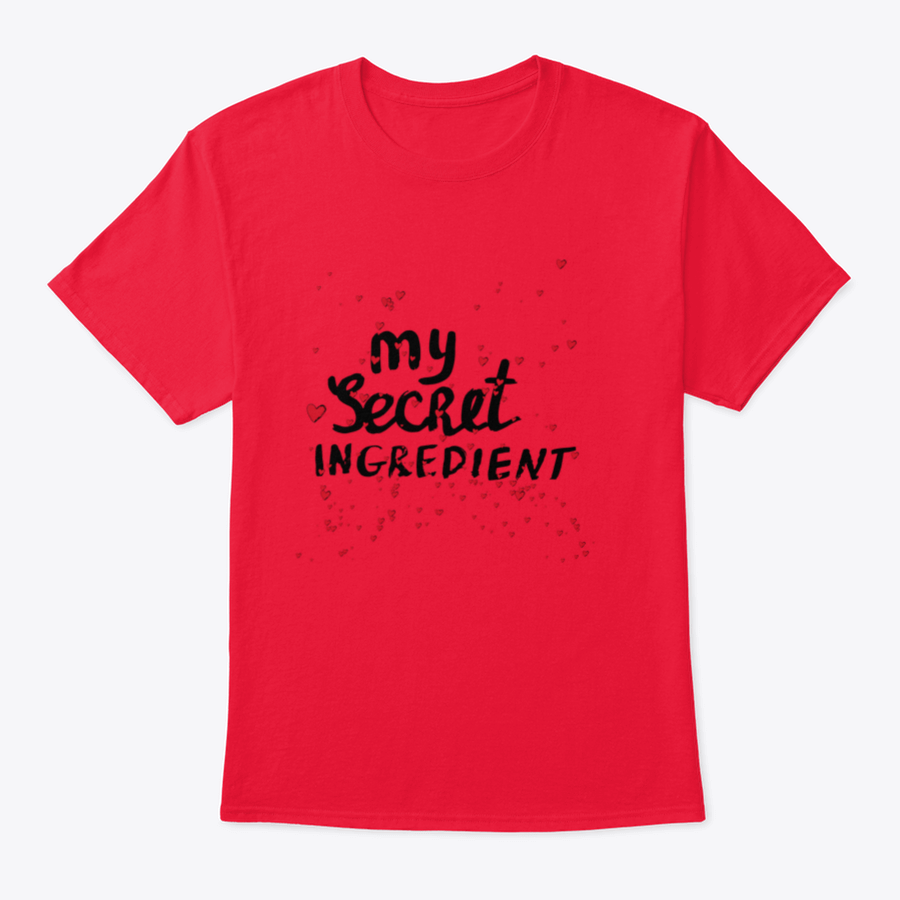 A stylish white shirt featuring hand lettering with red hearts, showcasing a unique and playful design.