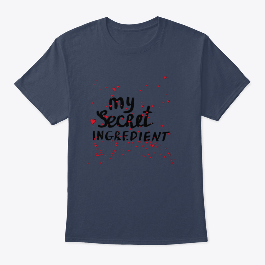 A stylish white shirt featuring hand lettering with red hearts, showcasing a unique and playful design.