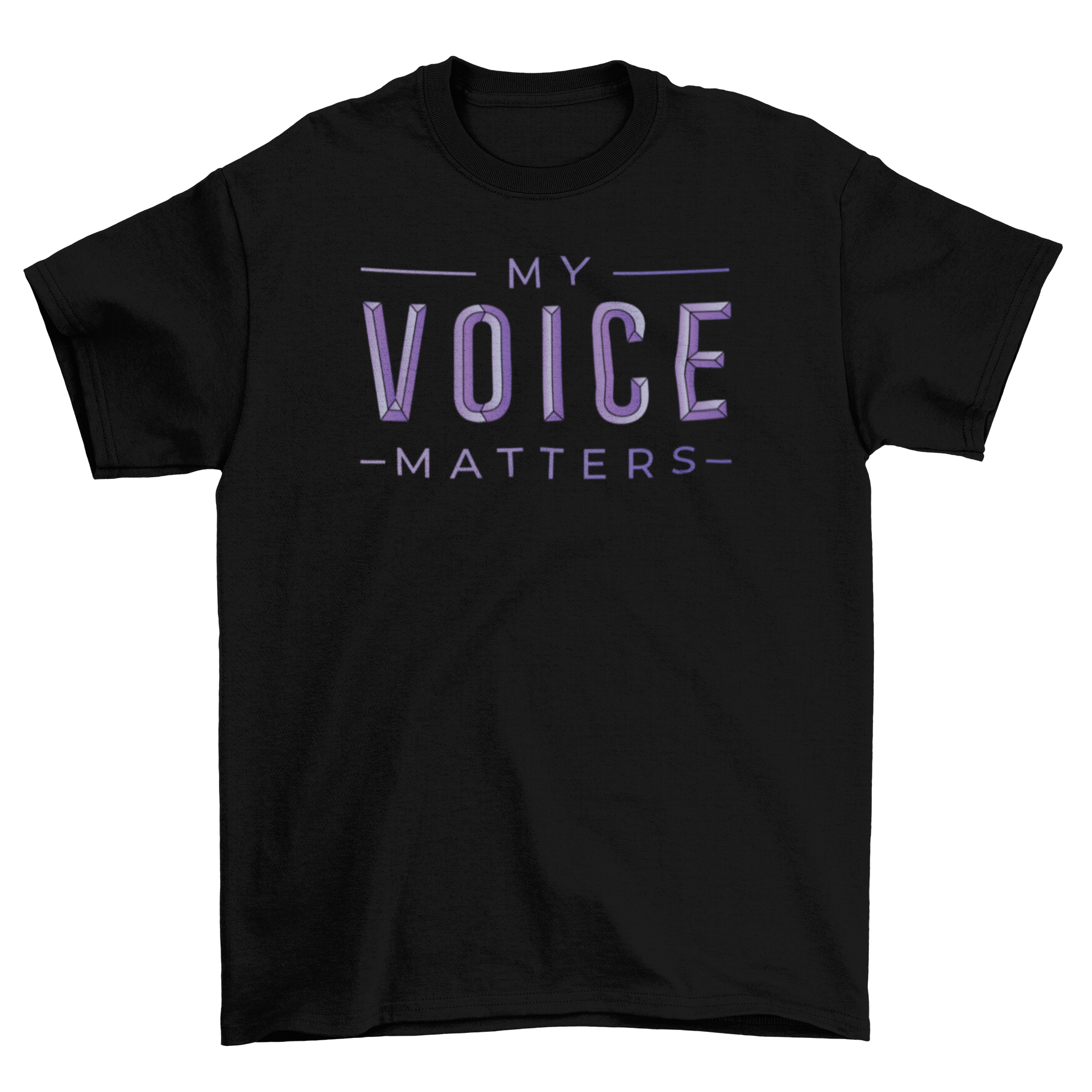 A stylish women's t-shirt featuring the empowering quote 'My Voice Matters' designed for Women's Day celebrations.
