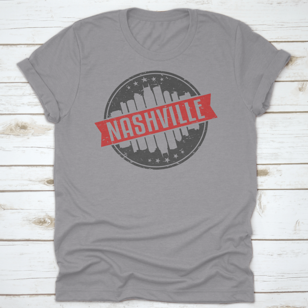 Nashville's Downtown Village Up and Down T-Shirt, showcasing a classic fit and made from 100% cotton, perfect for casual wear.