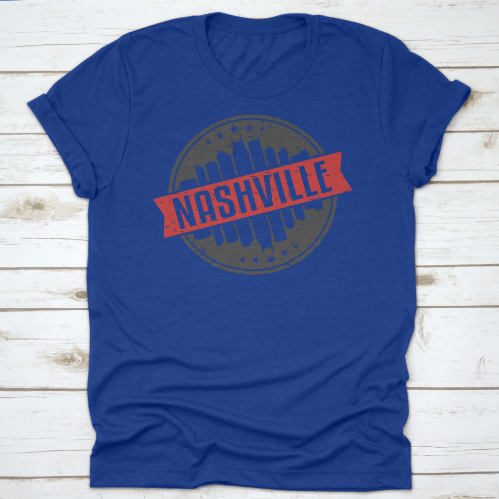 Nashville's Downtown Village Up and Down T-Shirt, showcasing a classic fit and made from 100% cotton, perfect for casual wear.