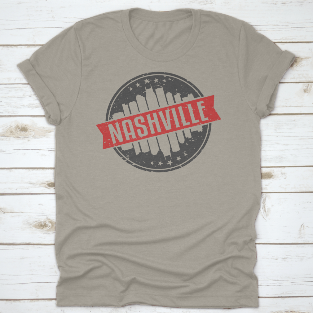 Nashville's Downtown Village Up and Down T-Shirt, showcasing a classic fit and made from 100% cotton, perfect for casual wear.