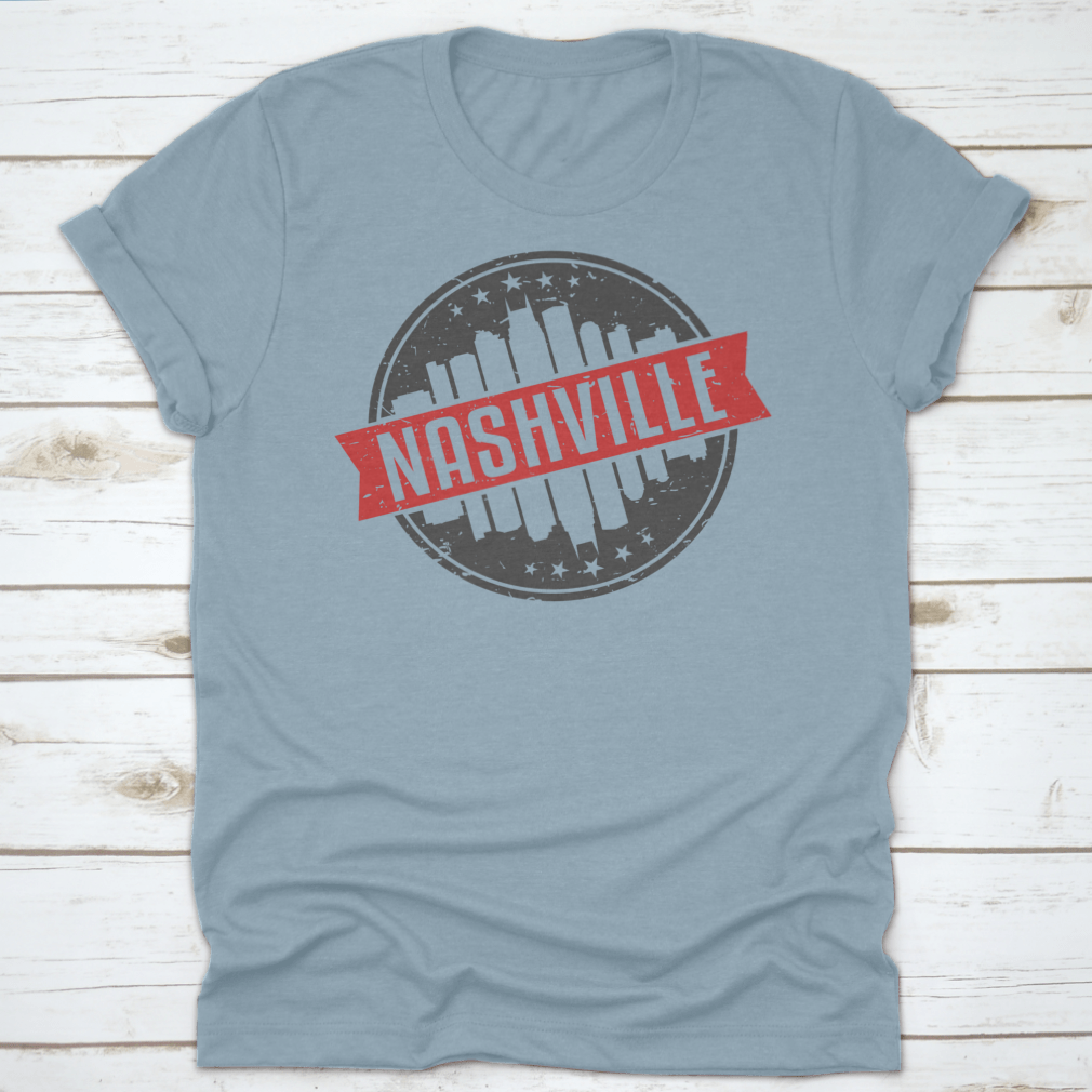 Nashville's Downtown Village Up and Down T-Shirt, showcasing a classic fit and made from 100% cotton, perfect for casual wear.