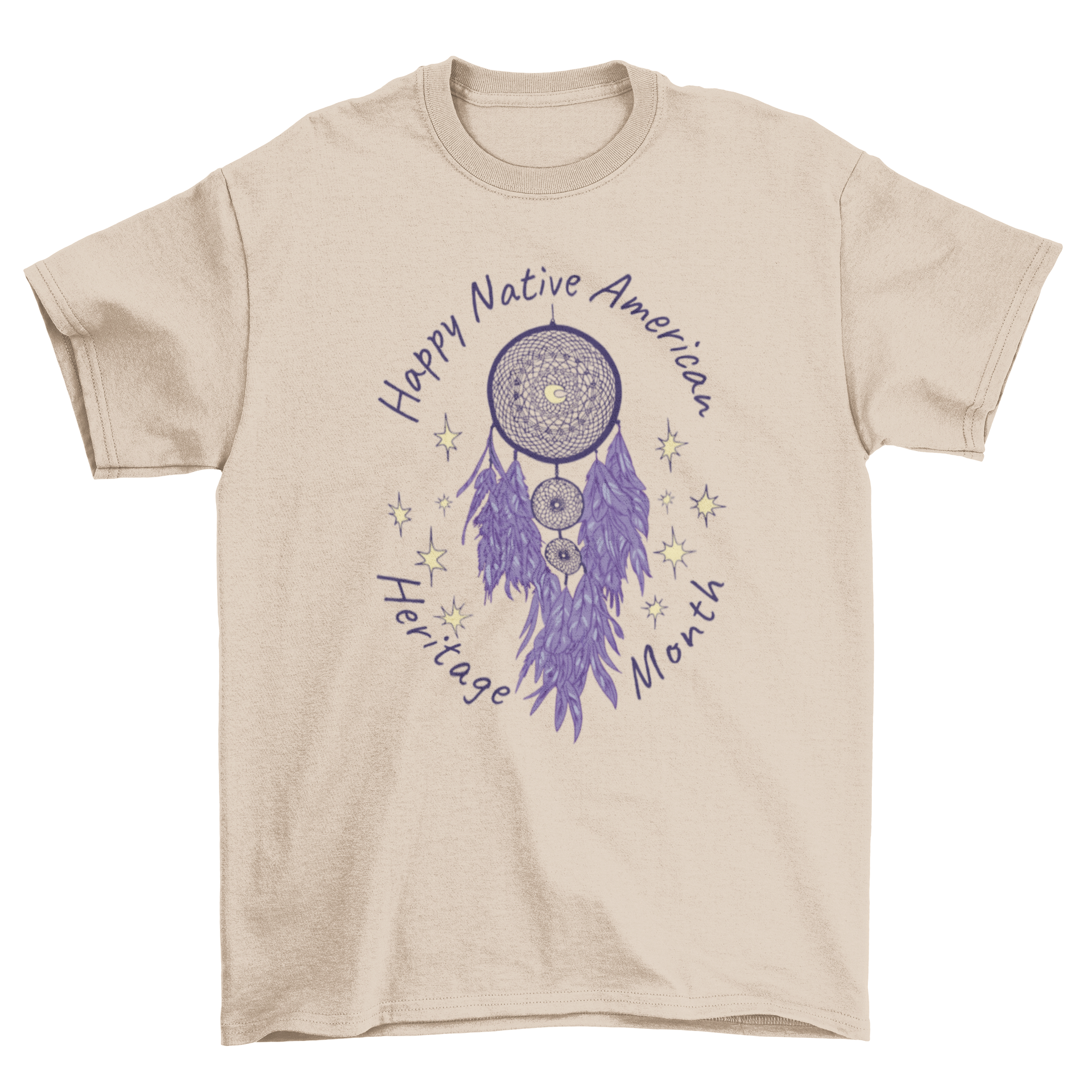 Native American dreamcatcher t-shirt featuring intricate design and quote for heritage month.