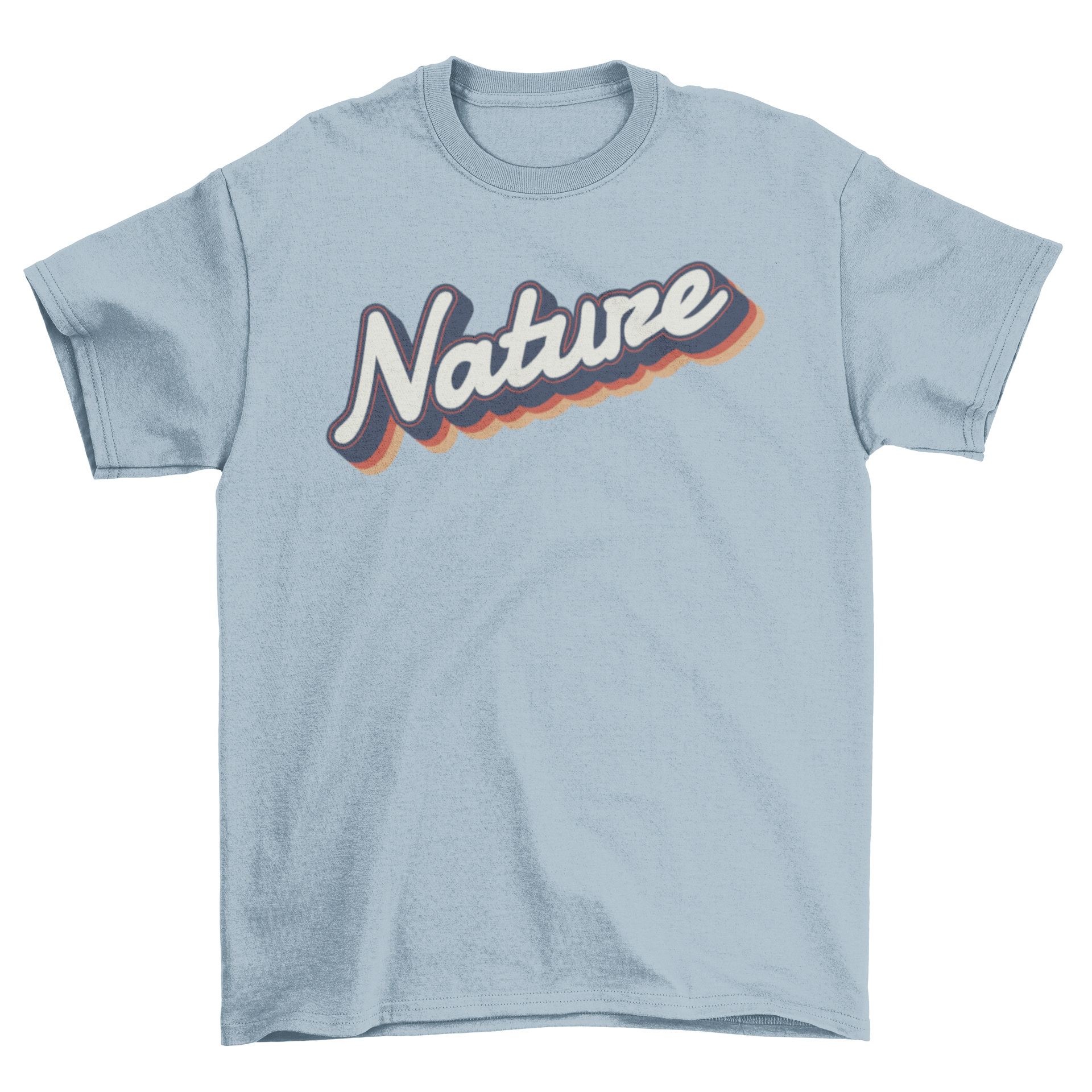 Nature Lettering T-shirt featuring bold 'NATURE' text design on a soft fabric.