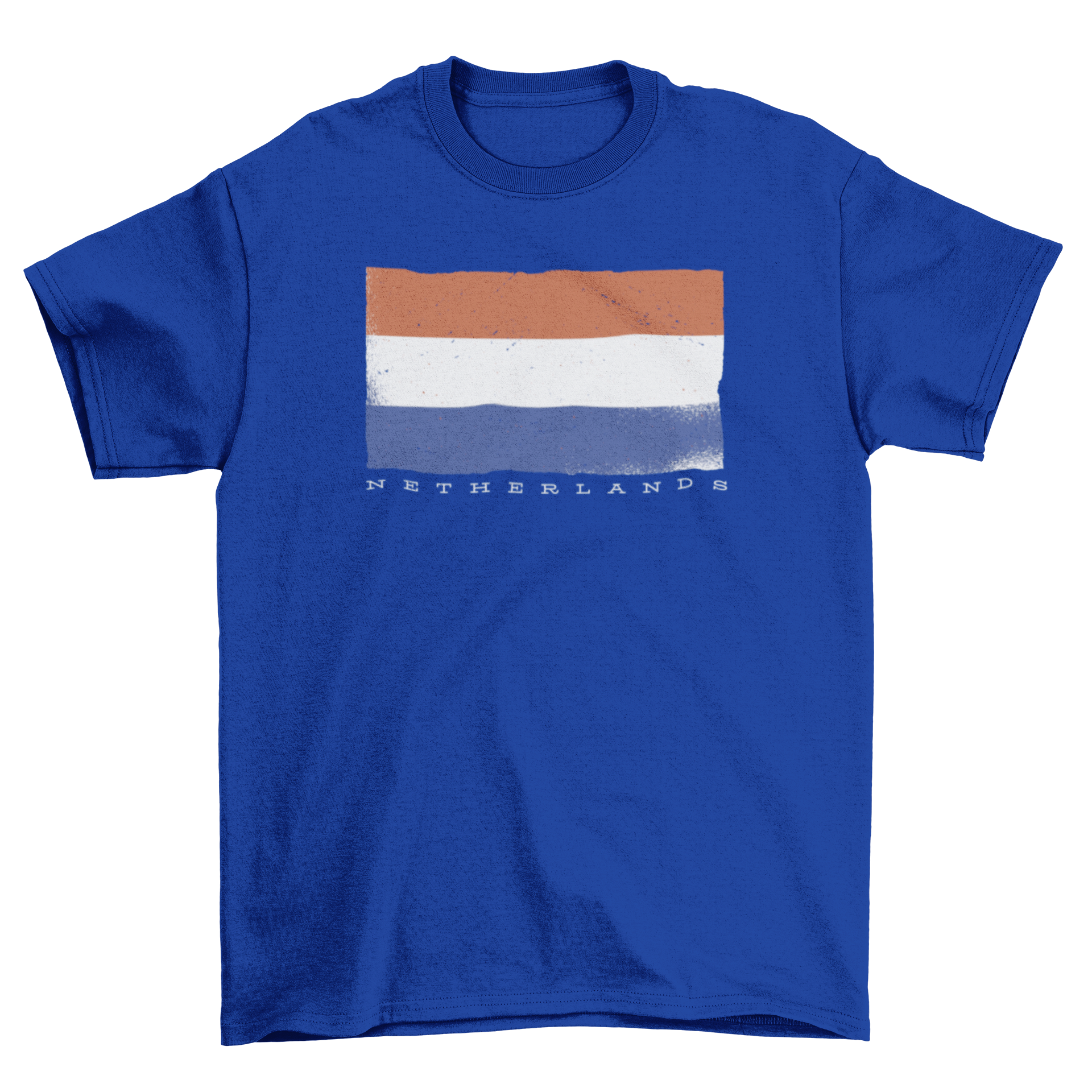 A stylish t-shirt featuring the Netherlands flag and the word NETHERLANDS below it, perfect for showcasing Dutch pride.