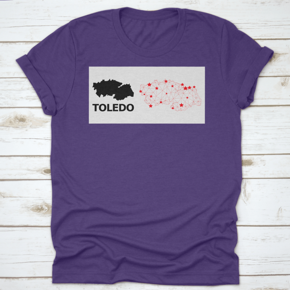 Detailed vector model of the Network Polygonal and Solid Map of Toledo Province, showcasing geographical features and design elements.