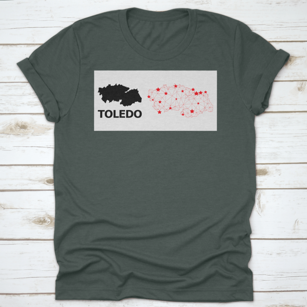 Detailed vector model of the Network Polygonal and Solid Map of Toledo Province, showcasing geographical features and design elements.