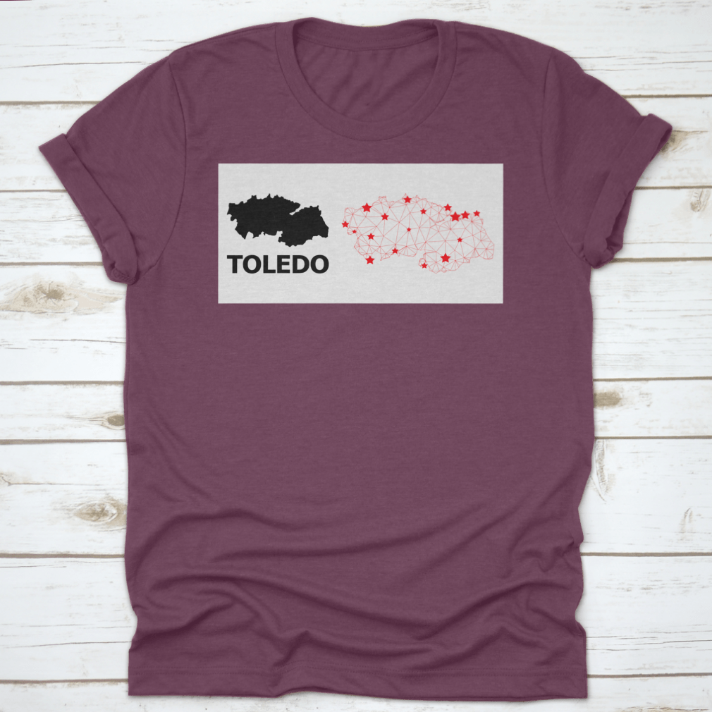 Detailed vector model of the Network Polygonal and Solid Map of Toledo Province, showcasing geographical features and design elements.