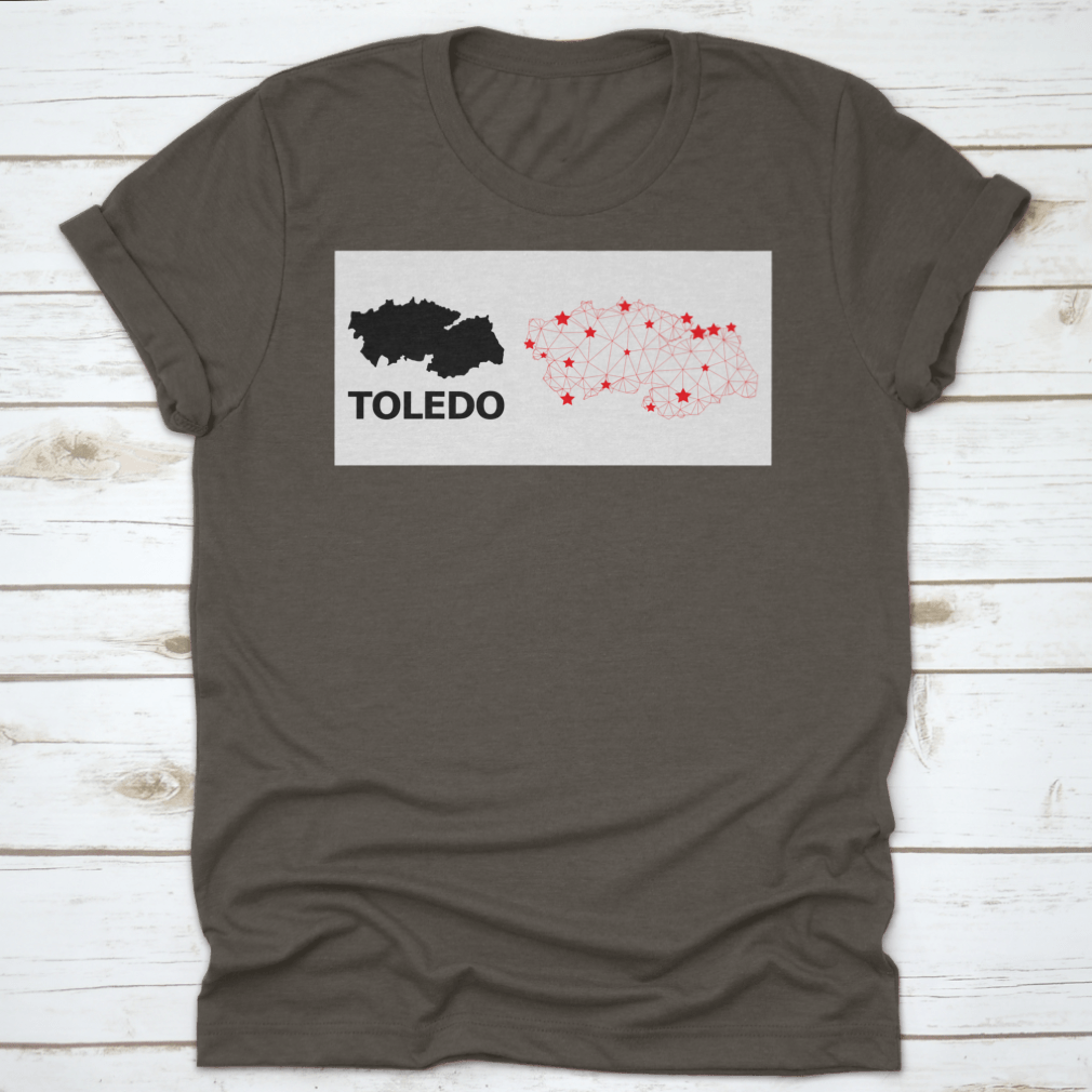 Detailed vector model of the Network Polygonal and Solid Map of Toledo Province, showcasing geographical features and design elements.