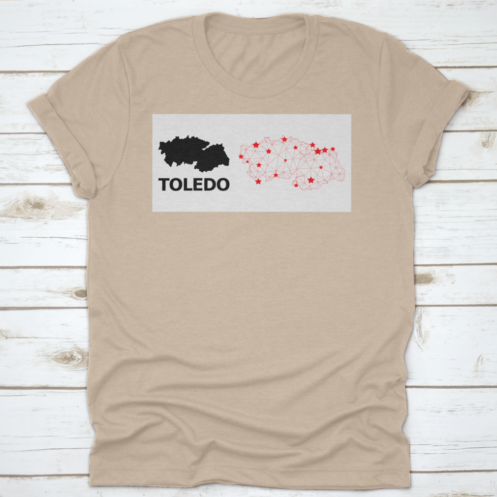 Detailed vector model of the Network Polygonal and Solid Map of Toledo Province, showcasing geographical features and design elements.