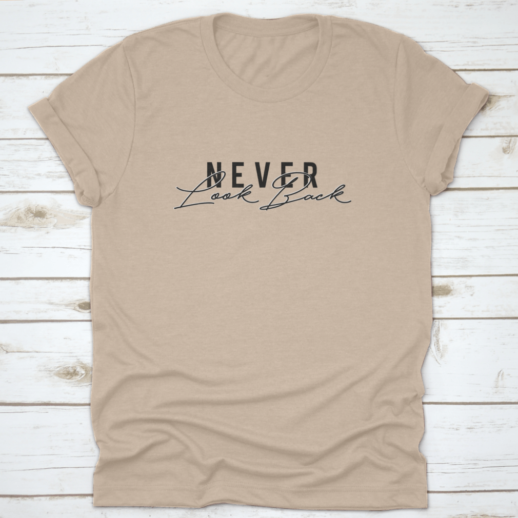 Never Look Back Quote Print featuring motivational text in a stylish design, suitable for home or office decor.