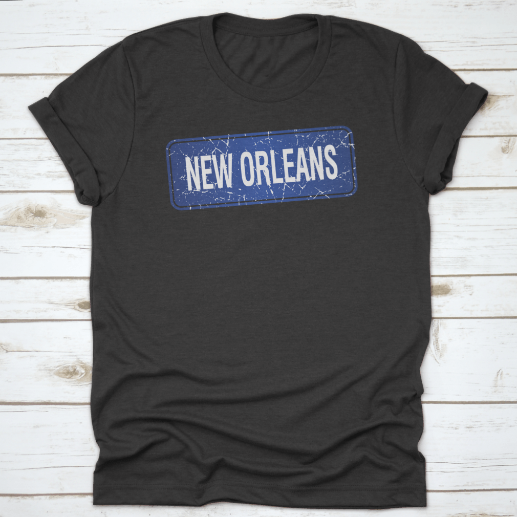 New Orleans Blue Stamp print design on a white background, showcasing vibrant colors and intricate details.